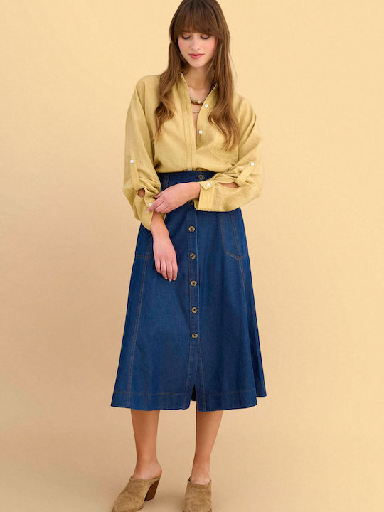 Midi Damenrock Blau