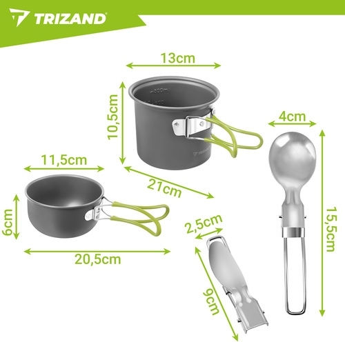 Trizand Σετ Μαγειρέματος για Camping 1200ml