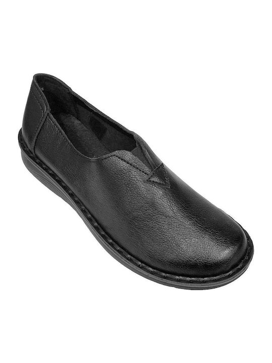 Ανατομικά Γυναικεία Slip-On από Συνθετικό Δέρμα Μαύρα