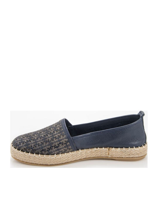 Espadrile Dama Din Piele În Culoare Argintie