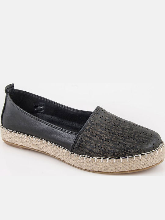 Espadrile Dama Din Piele În Culoare Argintie