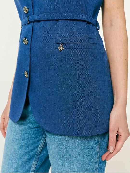 Damen Weste Blau