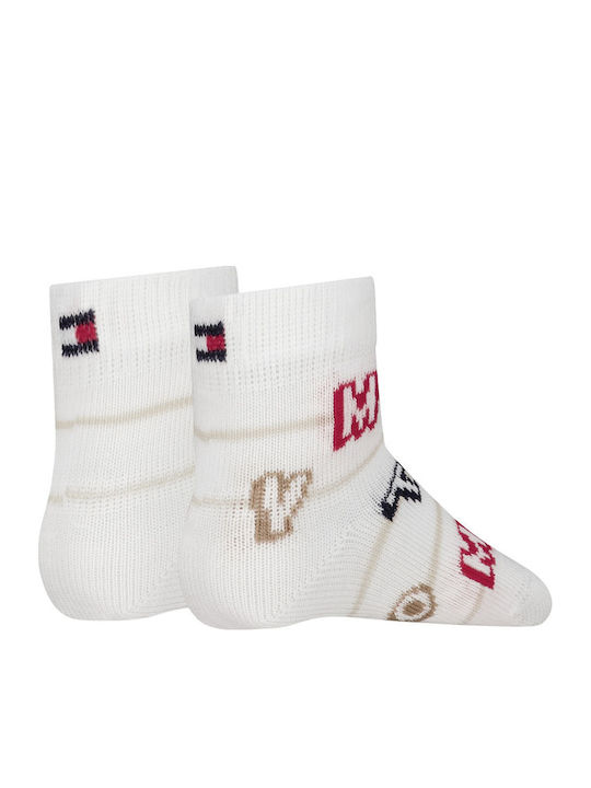 Tommy Hilfiger Șosete de Gleznă pentru Copii Sand/Alb 2 Perechi