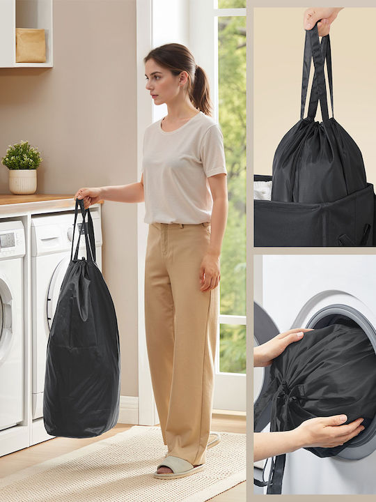 Songmics Laundry Basket Fabric 160l with Lid 64x33x75cm Black