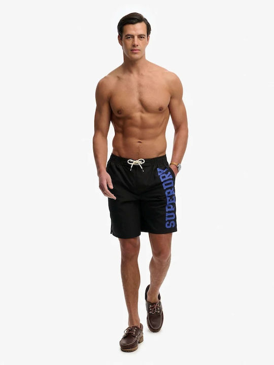 Superdry Logo 19'' Ανδρικό Μαγιό Σορτς Μαύρο Superdry Logo 19'' Ανδρικό Μαγιό Σορτς Μαύρο