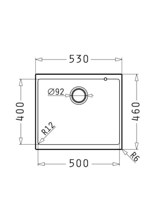 Pyramis Ithaka 1b Undermount Kitchen Sink from Synthetic Granite L50xW40cm