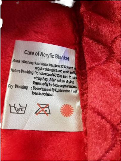 Kentia Pique Blanket Single 160x220cm Red
