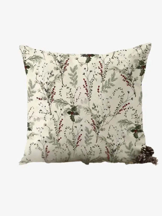 Mistletoe Pillow Case 50x50 Cotton Christmas Branches Pghd0130