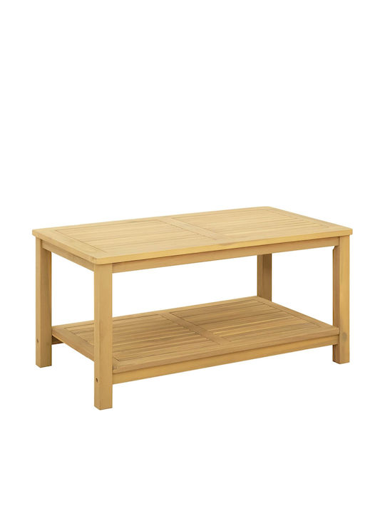 Sitting Room Table for Small Outdoor Spaces Made of Acacia Brown 90x50x45cm