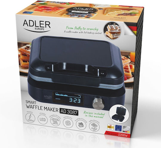 Adler Βαφλιέρα για Ορθογώνιες Βάφλες 2 Θέσεων 1500W