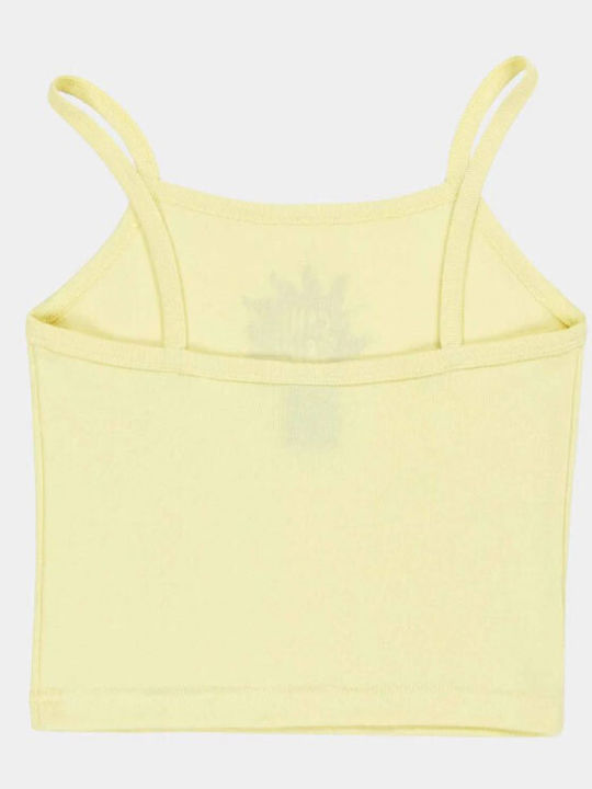 Γυναικείο Crop Top Αμάνικο Κιτρινη