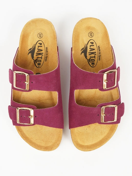 Leather Men's Sandals in Purple Colour