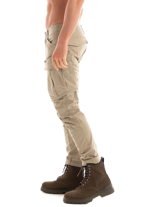 Rovic Zip 3D Trousers Cargo Elastic in Regular Fit Dune