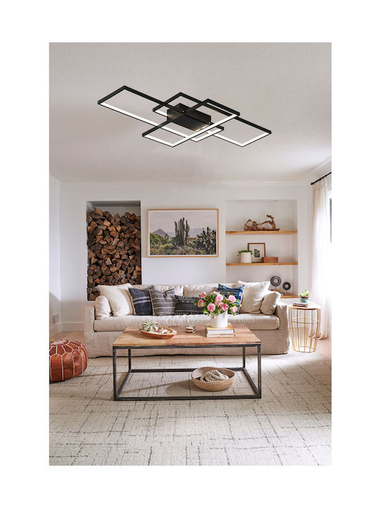ArkoLight Ceiling Mount Light 50cm Black with Integrated LED and Remote Control