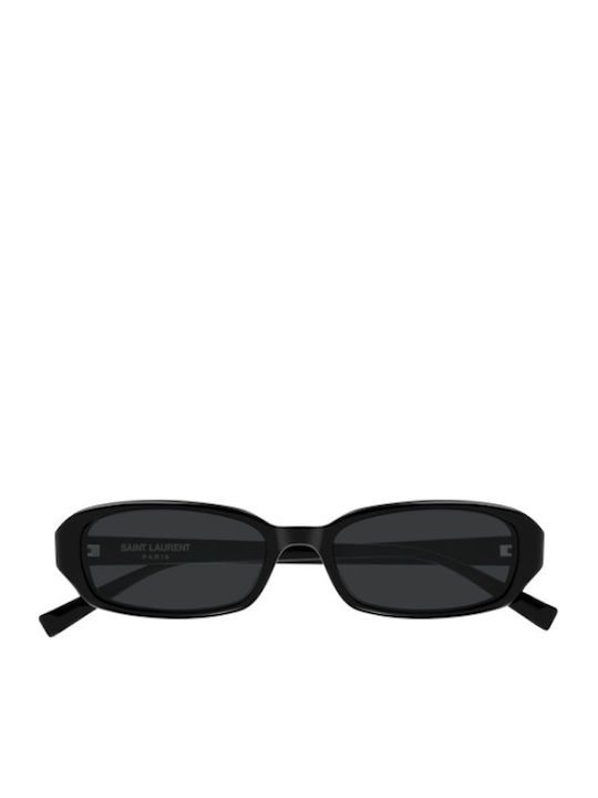 Ysl Unisex Sunglasses with Black Horn-Rimmed Frame and Black Mirror Lens SL 872 ERIN 001