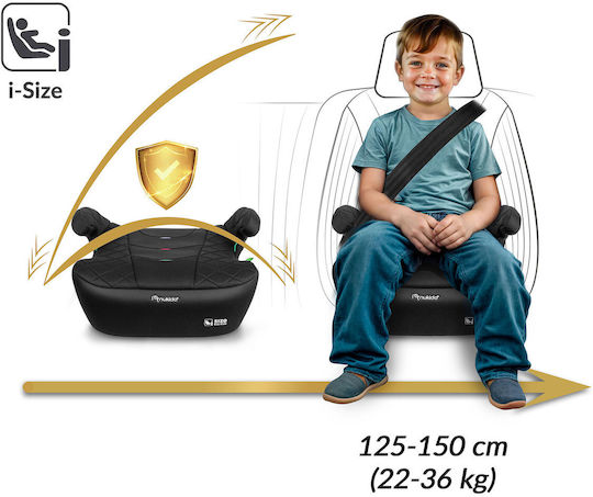 Nukido Louis Scaun Auto Booster i-Size cu Isofix Negru 22-36 kg