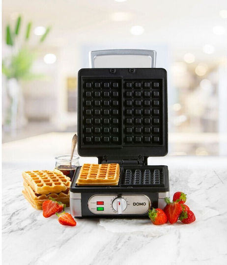 Domo Βαφλιέρα για Ορθογώνιες Βάφλες 2 Θέσεων 1400W