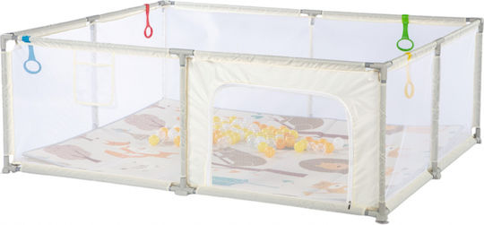 Πάρκο με Στρώμα Μπεζ 180x150cm