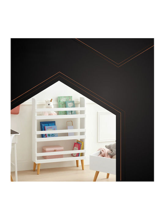 Bibliotecă de Pardoseală din Lemn Albă 95x15x50cm