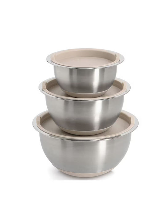 Zeller Σετ Δοχεία Φαγητού Inox Ασημί 27cm 3τμχ