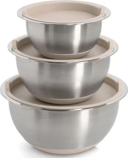Zeller Σετ Δοχεία Φαγητού Inox Ασημί 27cm 3τμχ