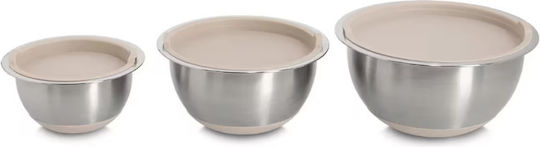 Zeller Σετ Δοχεία Φαγητού Inox Ασημί 27cm 3τμχ
