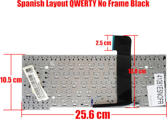 Spanish Laptop Keyboard For Samsung Np-nf210 N210 Nf210 Nf310 X123 X125 X128 9z.n4psn.001 9z.n4psn.b01 Ba59-02864h Es No Frame Black Κωδ.41081esnofr