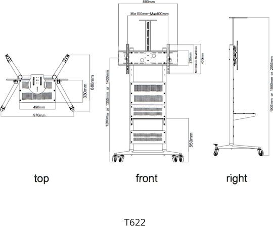 Focus Mount T622 Boden TV-Halterung bis 85" und 90kg