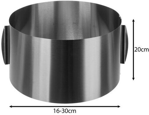 Inel Reglabil Pentru Tort Diametru 16-30 Cm Înălțime 20 Cm