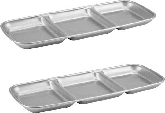 Raki Suport Inox Argintiu Suporturi Și Tavă Pentru Turn De Desert 3 Locuri Gri Ø22.5cm