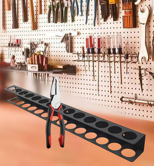 Zola Suport Multifuncțional De Perete Pentru Unelte 14 Compartimente Organizare Accesorii De Montare Incluse Oțel 40 Cm Negru