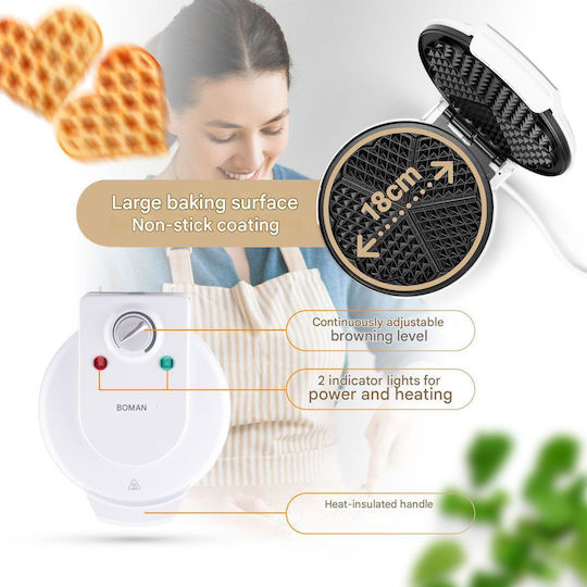 Bomann WA 5018 CB Βαφλιέρα για Βάφλες Καρδιά 1200W White