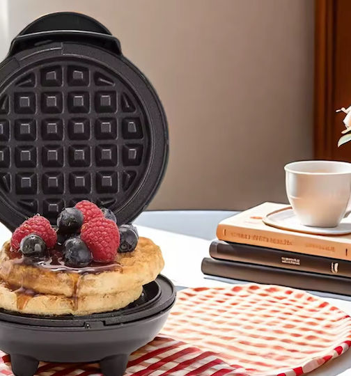 Mini Βαφλιέρα για Στρογγυλές Βάφλες 350W