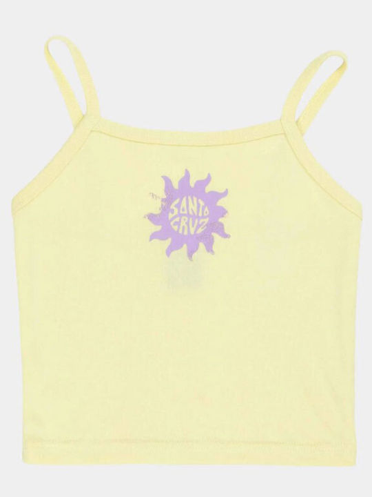 Γυναικείο Crop Top Αμάνικο Κιτρινη