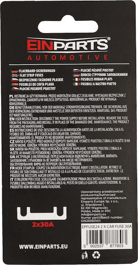 Siguranțe Bandă Plată 30a Set 2 Bucăți 41 Mm Vehicule