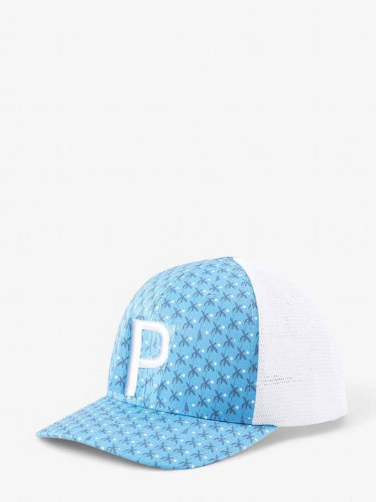 Puma Palms Камионджия P Снапбек Шапка Синя Бяла Puma Palms Камионджия P Снапбек Шапка Синя Бяла