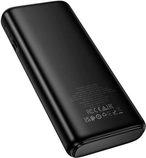 Hoco J158 Pro Power Bank 10000mAh 22.5W με 2 Θύρες USB-A και Θύρα USB-C Μαύρο