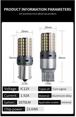Λάμπες Αυτοκινήτου PY21W-BAU15s / P21W LED Κίτρινο 2τμχ