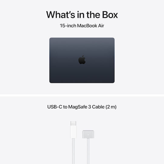 Apple MacBook Air 15,3" IPS Retina Display (M5-10-Kern/16GB/1TB SSD/10-Kern-GPU/10-Kern-GPU) Mitternacht (Tastatursprache Internationales Englisch)