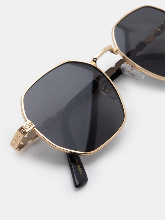 Luigi Black Sunglasses With Metallic Frame
