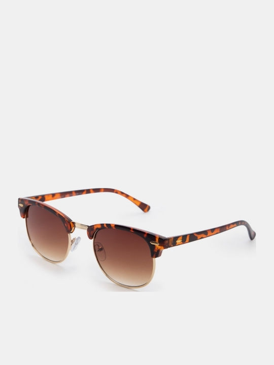 Luigi Unisex Sunglasses with Brown Metallic Frame and Brown Lenses 4856213