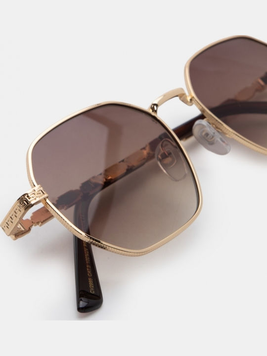 Luigi Sunglasses Brown With Metallic Frame