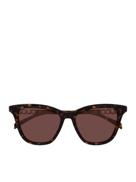 Gucci Unisex Sonnenbrillen mit Braun Horn umrandetem Rahmen und Braune Gläser GG2032S 002