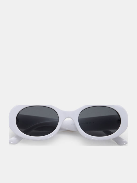 Luigi Unisex Sunglasses With White Frame And Black Lens 4856404