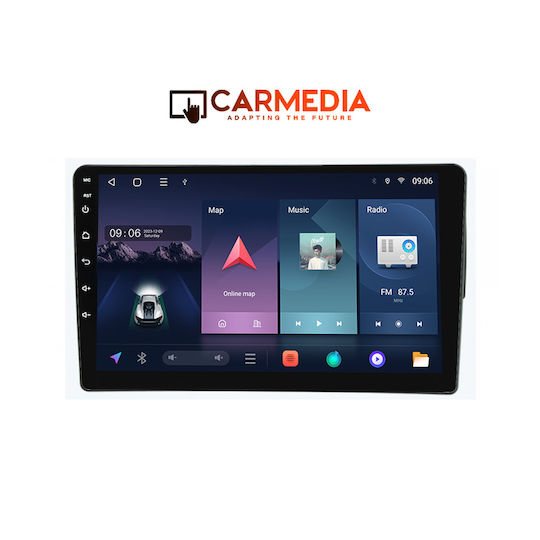 Carmedia Auto-Audiosystem für Fiat 500 2016 mit Touchscreen 9" Bluetooth USB Eingebautes Wi-Fi GPS Apple CarPlay Android Auto