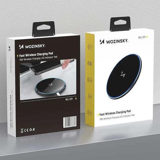Wozinsky Încărcător Wireless (Qi Pad) și Cablu USB-C 15W Negruς (WLI-01Y)