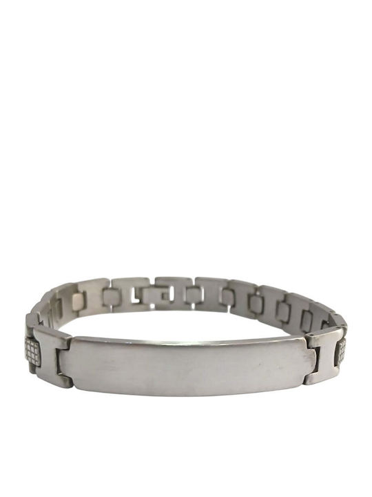 Kalliopi Silver Ανδρικό Βραχιόλι Ταυτότητα από Ατσάλι Kalliopi Silver Ανδρικό Βραχιόλι Ταυτότητα από Ατσάλι