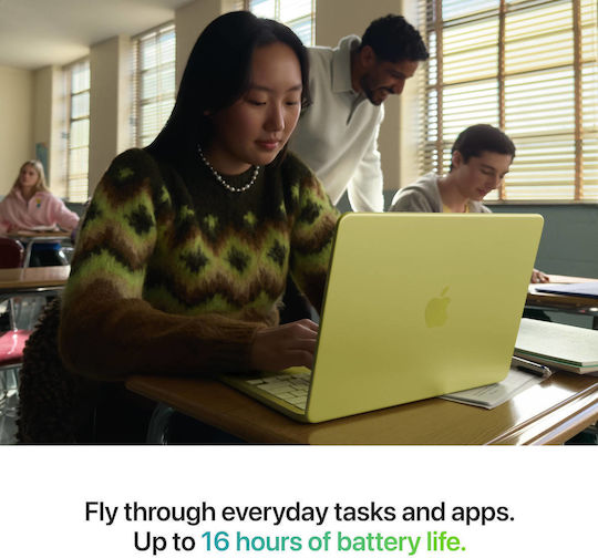 Apple MacBook Neo 13" Panou IPS Ecran Retina (A18 Pro-6 Nuclee/8GB/256GB SSD/GPU Cu 5 Nuclee) Citrice (Tastatură Engleză SUA)