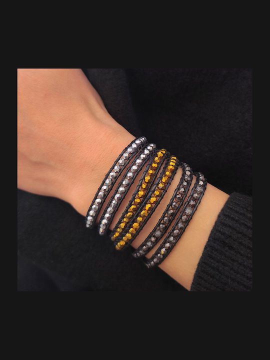 Theodora's Jewellery Women's Leather Bracelet Jt-B100151-Gold