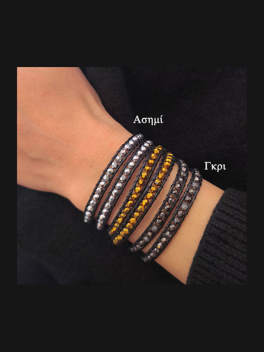 Theodora's Jewellery Γυναικείο Βραχιόλι από Δέρμα